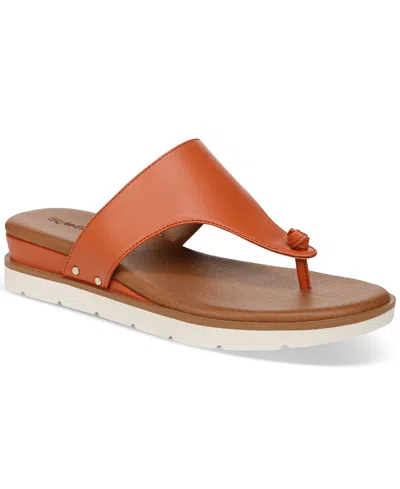 Style & Co Women's Emmaa Thong Flat Sandals, Created For Macy's In Papaya Smooth