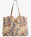 Style & Co Extra-large Printed Straw Floral Tote, Exclusively At Macy's In Lyra Blooms