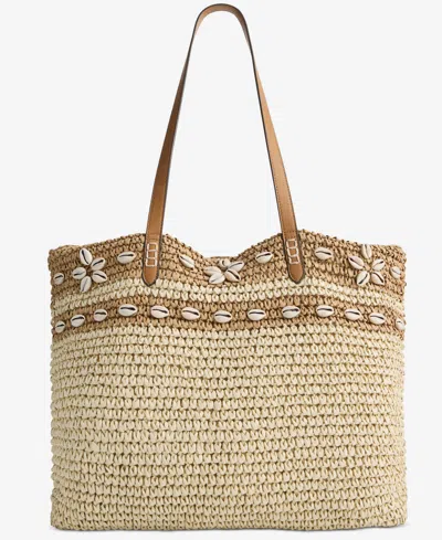 Style & Co Extra-large Shell Straw Tote, Exclusively At Macy's In Seashells Q1 25