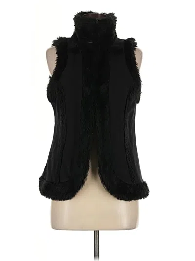 Pre-owned Style & Co Faux Fur Vest In Black