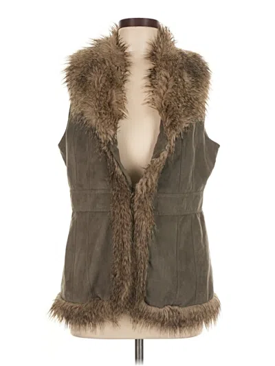 Pre-owned Style & Co Faux Fur Vest In Brown