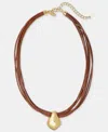 Style & Co Faux-leather Multi-strand Pendant Necklace, 18" + 3" Extender, Macy's Exclusive In Brown
