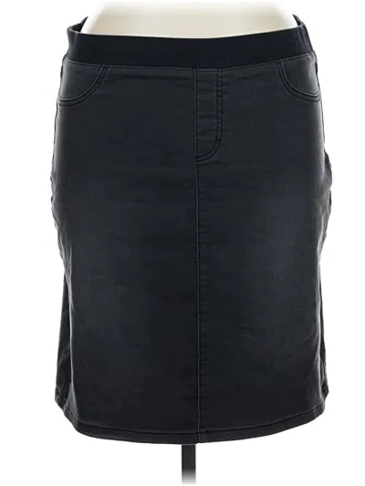 Pre-owned Style & Co Faux Leather Skirt In Black