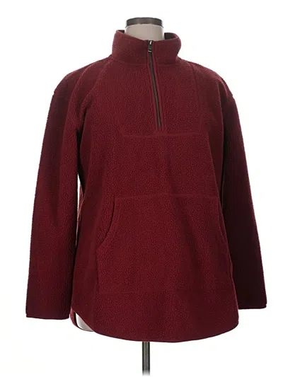 Pre-owned Style & Co Fleece Jacket In Burgundy