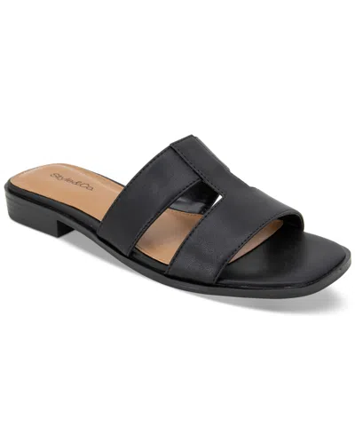 Style & Co Women's Gabbyy Slip-on Slide Flat Sandals, Created For Macy's In Black