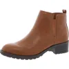 Style & Co Garenrr Womens Zipper Man Made Ankle Boots In Brown