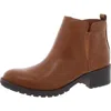 Style & Co Garnerr Womens Stretch Faux Leather Ankle Boots In Brown