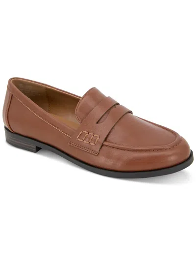 Style & Co Giannaa Womens Faux Leather Slip-on Loafers In Brown