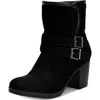 Style & Co Gigii Womens Faux Suede Ankle Booties In Black