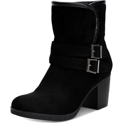 Style & Co Gigii Womens Faux Suede Ankle Booties In Black