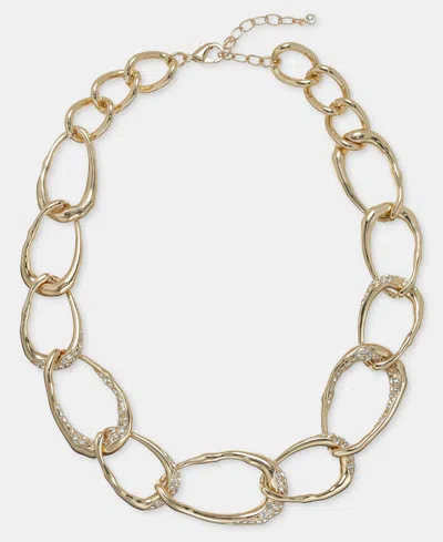 Style & Co Glass Crystal Chain Collar Necklace, Macy's Exclusive In Metallic