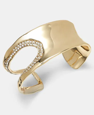 Style & Co Glass Crystal Cuff Bracelet, Macy's Exclusive In Gold