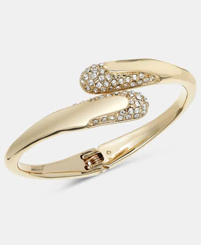 Style & Co Glass Crystal Hinge Bangle Bracelet, Macy's Exclusive In Gold