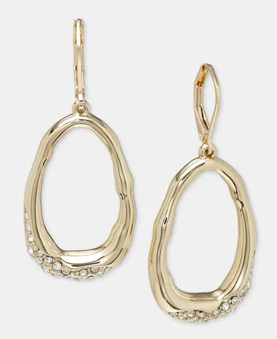 Style & Co Glass Crystal Oval Drop Earrings, Macy's Exclusive In Pink