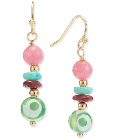Style & Co Gold-tone Beaded Drop Earrings, Created For Macy's In Multi