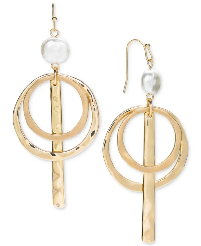 Style & Co Gold-tone Circular Linear Drop Earrings, Created For Macy's
