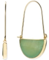 STYLE & CO GOLD-TONE HALF CIRCLE STONE EARRINGS, CREATED FOR MACY'S