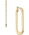 Style & Co Gold-tone Hammered Oval Hoop Earrings, Exclusively At Macy's In Gold