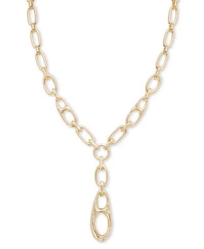 Style & Co Gold-tone Hammered Sculptural Lariat Necklace, 18" + 3" Extender, Exclusively At Macy's