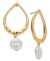 Style & Co Gold-tone Imitation Pearl Teardrop Earrings, Exclusively At Macy's
