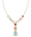 Style & Co Gold-tone Mixed Stone Orbital Lariat Necklace, 32" + 3" Extender, Exclusively At Macy's