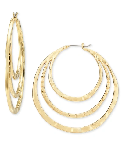 Style & Co Gold-tone Multi-row Hoop Earrings, 2", Created For Macy's