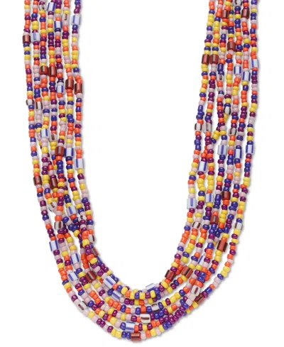 Style & Co Gold-tone Multicolor Seed Bead Layered Collar Necklace, 18" + 3" Extender, Created For Macy's