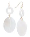 STYLE & CO GOLD-TONE RIVERSHELL STATEMENT EARRINGS, CREATED FOR MACY'S