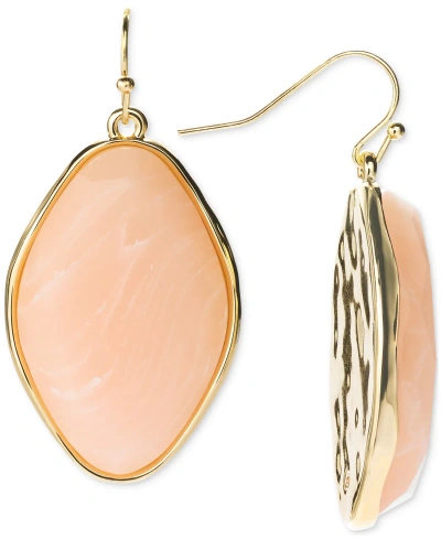 Style & Co Gold-tone Stone Hook Earrings, Created For Macy's In Pink