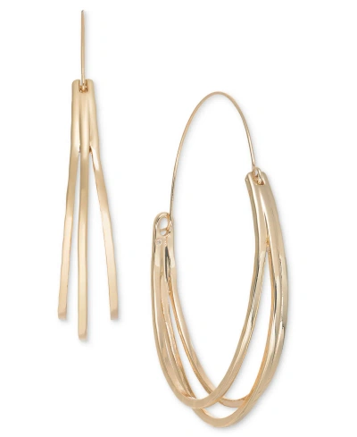 Style & Co Gold-tone Wing Hoop Earrings, 2-1/2", Created For Macy's