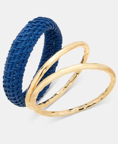 Style & Co Gold-tone And Rattan Bracelets, Set Of 3, Macy's Exclusive