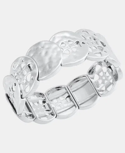Style & Co Gold-tone Circle Stretch Bracelet, Macy's Exclusive In Metallic