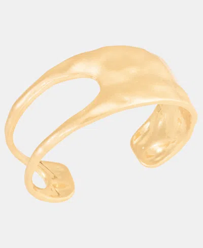 Style & Co Gold-tone Half Cuff Bangle Bracelet, Macy's Exclusive In Transparent