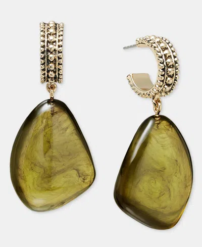 Style & Co Green Jewel Huggie Drop Earrings, Macy's Exclusive