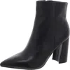 Style & Co Greneda Womens Block Heel Faux Leather Ankle Boots In Black