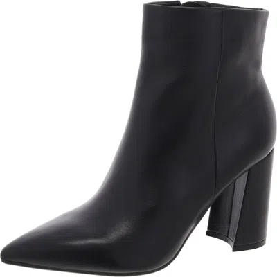 Style & Co Greneda Womens Block Heel Faux Leather Ankle Boots In Black