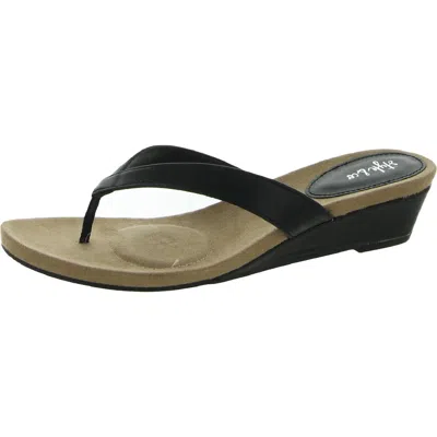 Style & Co Haloe2p Womens Faux Leather Slip On Thong Sandals In Multi