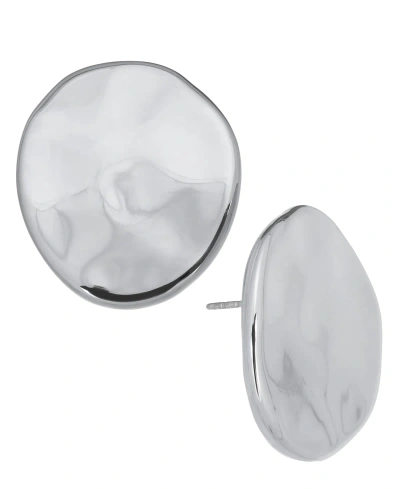 Style & Co Hammered Circular Stud Earrings, Created For Macy's In Silver