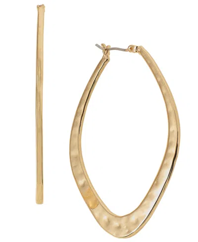 Style & Co Hammered Diamond Large Hoop Earrings, 2.2", Created For Macy's In Gold