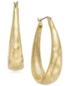 Style & Co Hammered Oval Hoop Earrings, Exclusively At Macy's In Gold