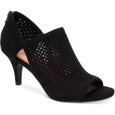 Style & Co Hannon Womens Peep Toe Perforated Shooties In Black