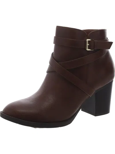 Style & Co Harmonyy Womens Faux Leather Ankle Booties In Multi