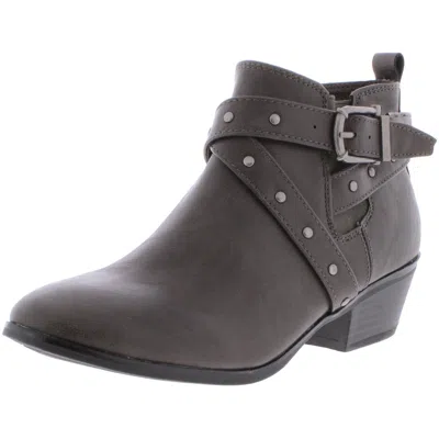 Style & Co Harperr 2 Womens Studded Leather Ankle Boots In Grey