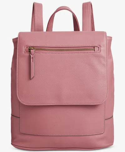 Style & Co Hudsonn Flap Backpack, Created For Macy's In Deco Rose