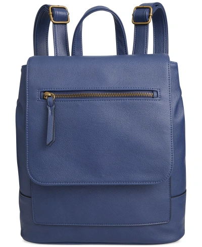 Style & Co Hudsonn Flap Backpack, Created For Macy's In Navy