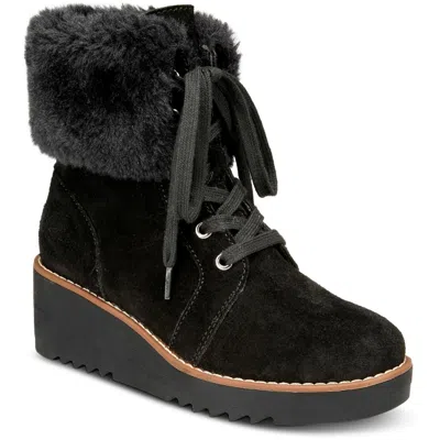 STYLE & CO IGGYY WOMENS LACE-UP FAUX FUR WEDGE BOOTS