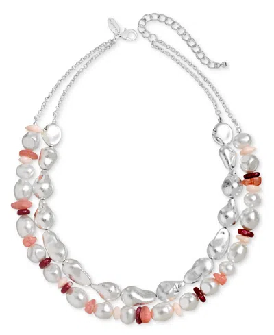 Style & Co Imitation Pearl & Bead Layered Statement Necklace, 18" + 3" Extender, Macy's Exclusive In Multi