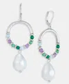 Style & Co Imitation Pearl Charm Stone Beaded Drop Earrings, Macy's Exclusive In Metallic