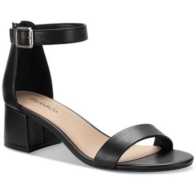 Style & Co Jainee Platino Womens Block Heel Manmade Ankle Strap In Black Sm
