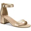 Style & Co Janiee Womens Faux Leather Metallic Block Heel In Silver